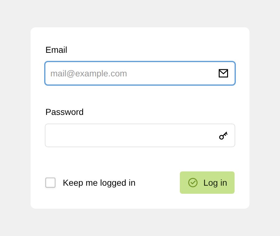 The Kirby Panel login screen